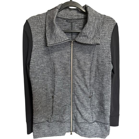 Lululemon Daily Yoga Jacket Full Zip Loose Fit Two Tone Gray Heather Size 8 - Picture 3 of 9